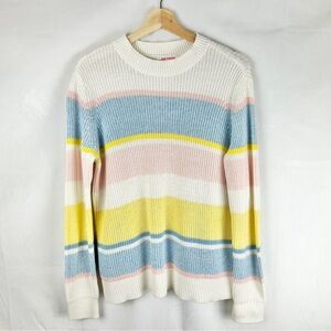 JOE FRESH Striped Pastel Summer‎ Sweater Size Medium Pullover Lightweight
